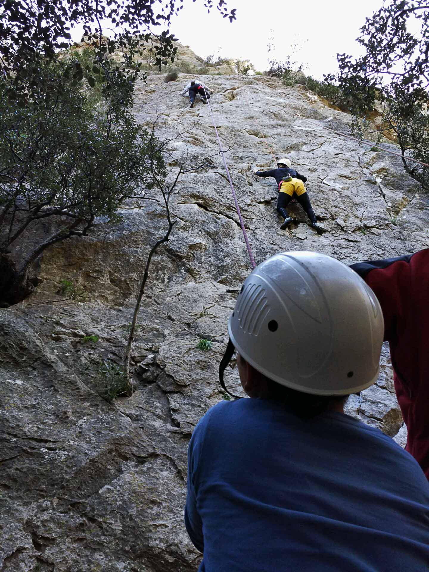 Climbing in Mallorca, Spain.